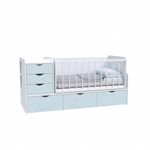  Детская кроватка трансформер 3 в 1 Binky ДС504A White МДФ
